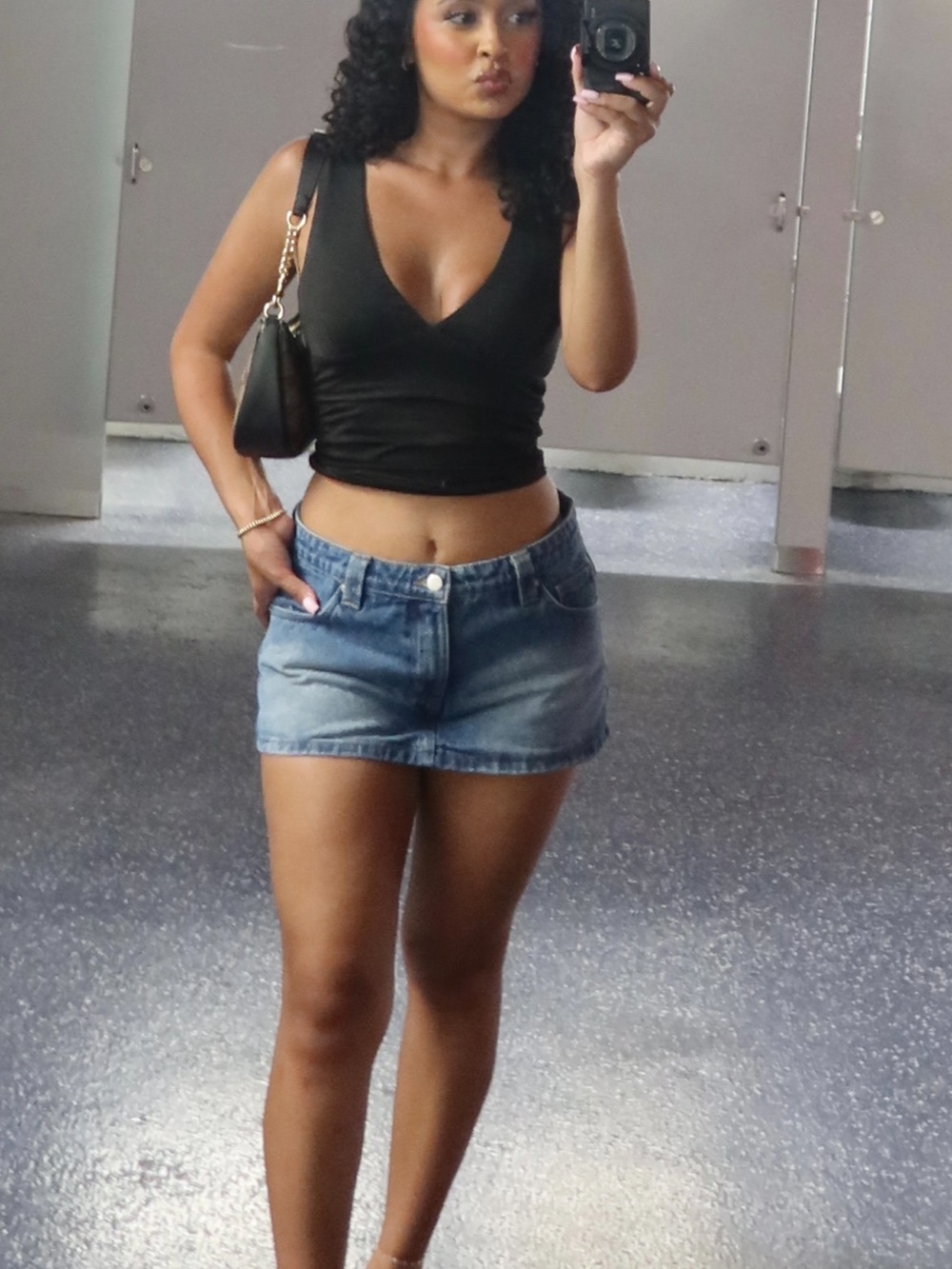 Denim skort